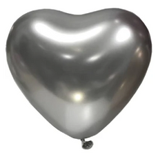 Шары воздушный 16см. в форме сердца "Металлик" в уп. 100шт. Gemar CRM06/82